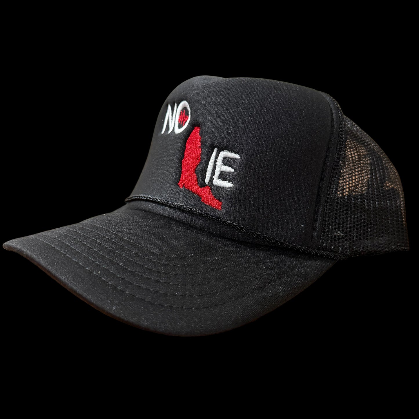 NO LIE TRUCKER HAT - BLACK/WHITE/RED
