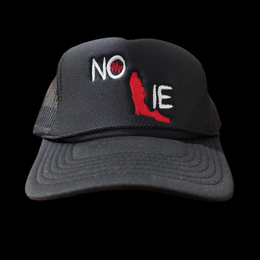 NO LIE TRUCKER HAT - BLACK/WHITE/RED