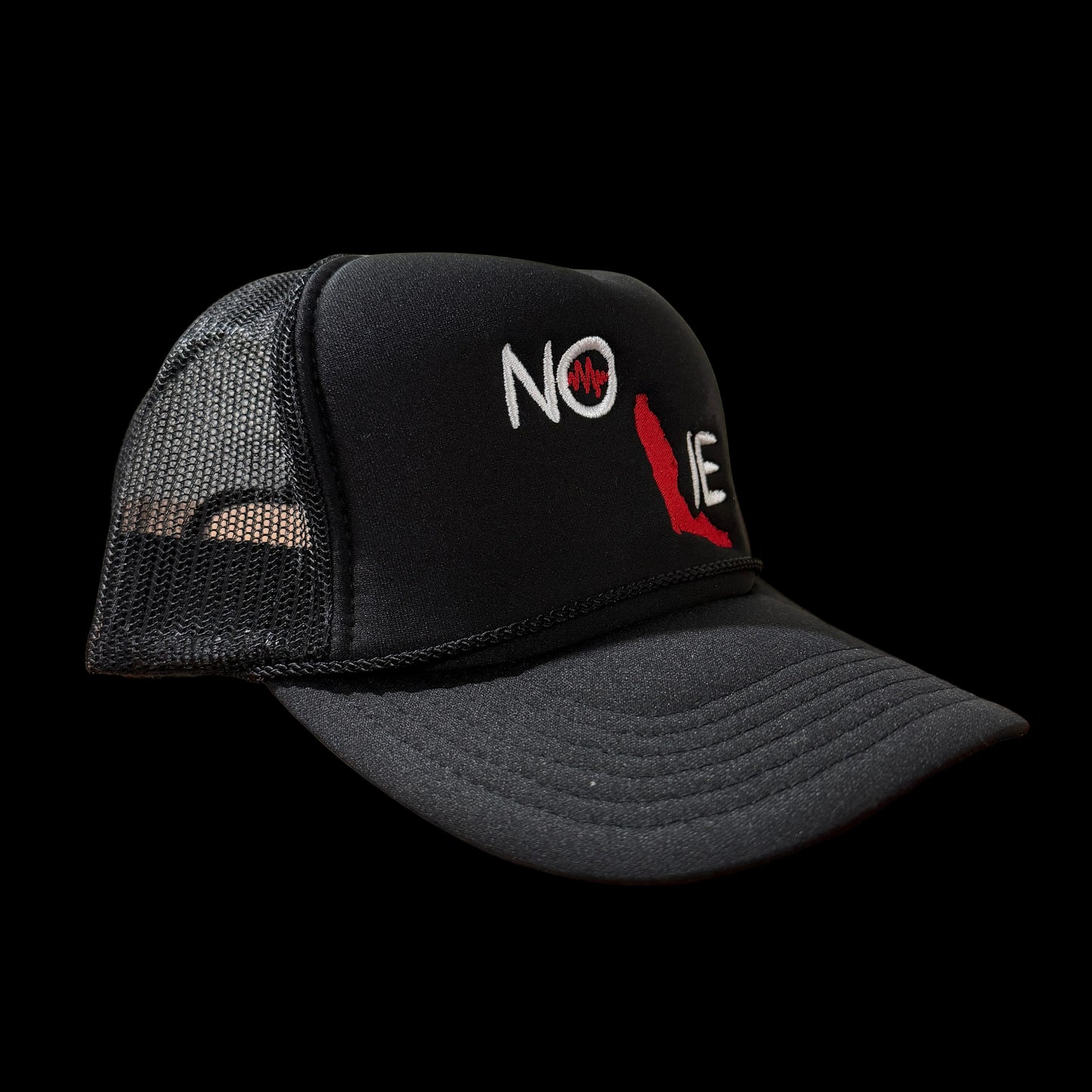NO LIE TRUCKER HAT - BLACK/WHITE/RED